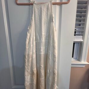 LOFT White Textured Halter Maxi Dress